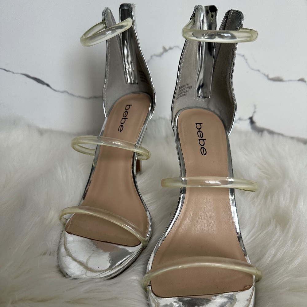 Metallic 3 Strap Stiletto Heel
